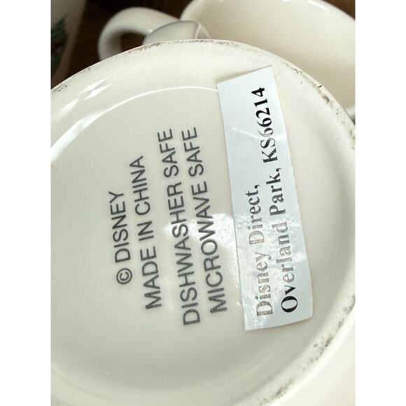 Disney Mugs Mickey Mouse Christmas Red Santa Hat Scarf Coffee Cups Set Of 4 - Picture 5 of 5